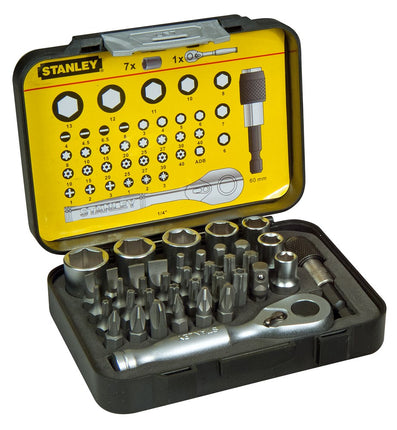 Afbeelding STANLEY bitset expert pro 1/4" - ratelsleutel (40 delig) 1-13-906
