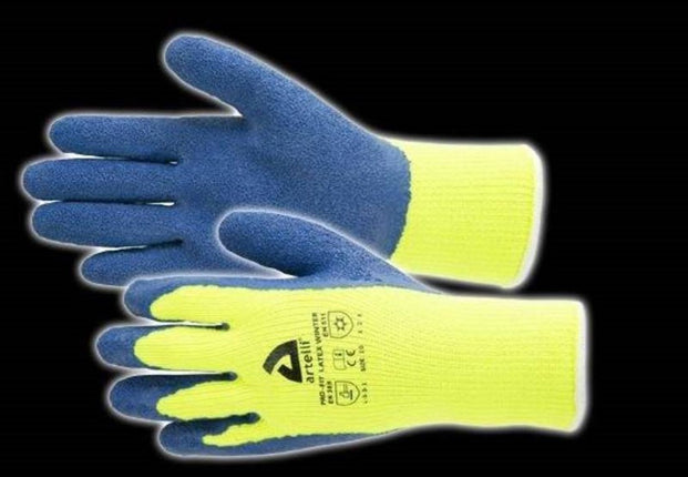 Artelli PRO-FIT WINTERHANDSCHOEN MAAT L (9) LATEX BLAUW/GEEL