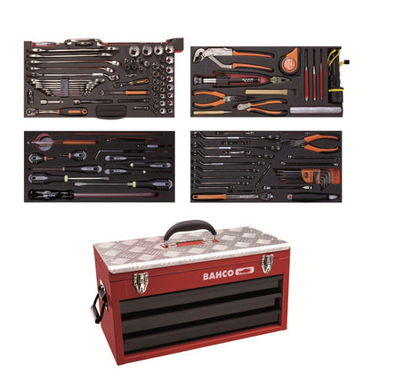 Afbeelding BAHCO metalen koffer + inlays gevuld 1483KHD3RB-FF5