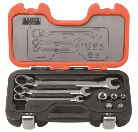 Afbeelding BAHCO set steek-ringratelsleutels 1RMA/S8