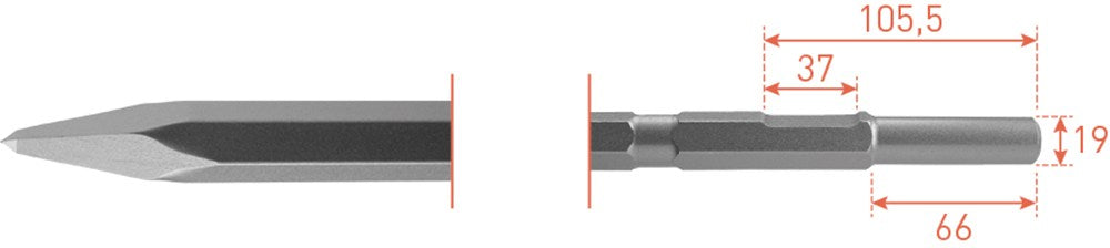 Puntbeitel 6-kant 21 / 19x61