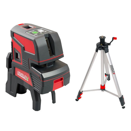 Afbeelding LEVELFIX kruis- 5 puntlaser met groene straal CPL206G SET