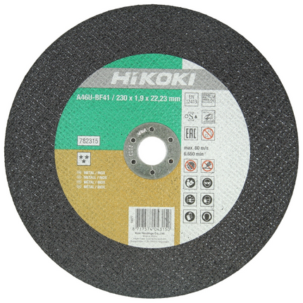 HiKOKI Doorslijpschijf voor RVS/metaal 230 x 1,9mm - 782315