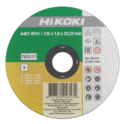 HiKOKI Doorslijpschijf voor RVS/metaal 125 x 1,6mm - 782317