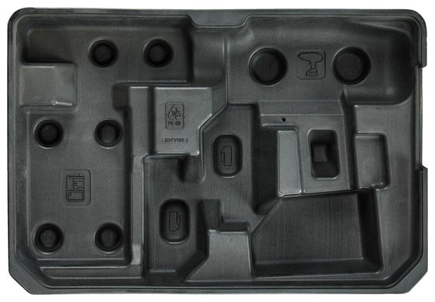 Makita KOFFERINZET/INLAY ALUMINIUM KOFFER ZWART BOVEN