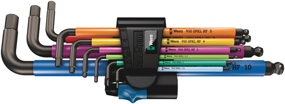 950/9 Hex-Plus Multicolour HF 1 Stiftsleutelset, metrisch, BlackLaser, met vasthoudfunctie, 9-delig