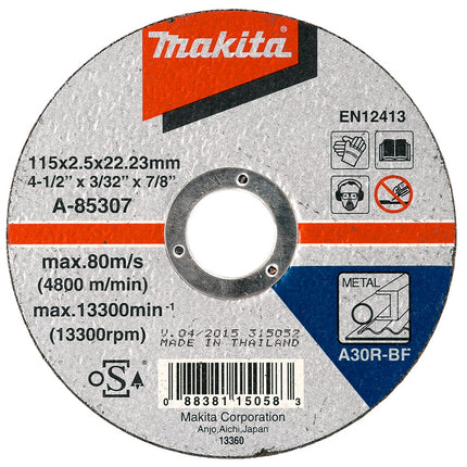 Afbeelding Makita doorslijpsch. 115x2,5mm metaal A-85307