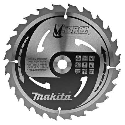 Afbeelding Makita zaagb mforce 190x16x2,0 24t15g B-08062