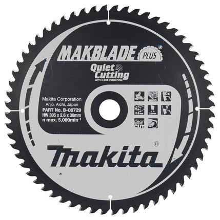 Afbeelding Makita zaagb hout 305x30x60t 5g B-08729