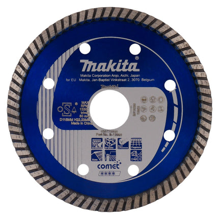 Afbeelding Makita diamantschijf 115x22,2mm blauw B-12980