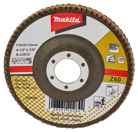 Afbeelding Makita schuursch.115x22mm k60 uni-za B-22632