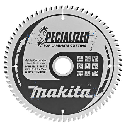 Afbeelding Makita zaagb laminat 216x30x2,5 72t5g B-29474