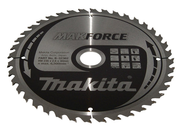 Afbeelding Makita zaagb hout 235x30x2,6 40t 20g B-32362