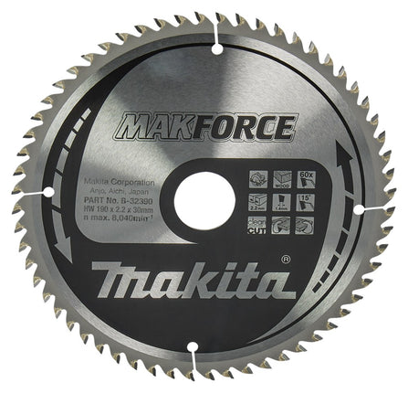 Afbeelding Makita zaagb hout 190x30x2,2 60t 15g B-32390
