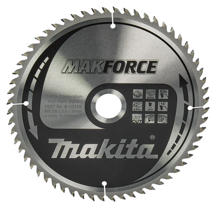 Afbeelding Makita zaagb hout 235x30x2,8 60t 15g B-32415