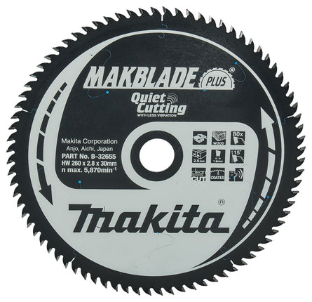 Afbeelding Makita zaagb q c 260x30x2,8 80t 15g B-32655