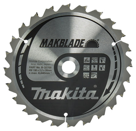 Afbeelding Makita zaagb hout 190x20x2,2 24t 5g B-32708