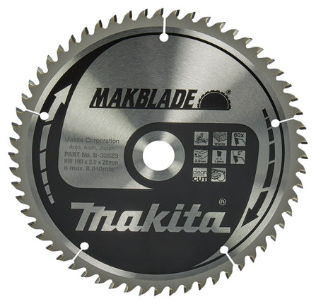 Afbeelding Makita zaagb hout 190x20x2,0 60t 5g B-32823
