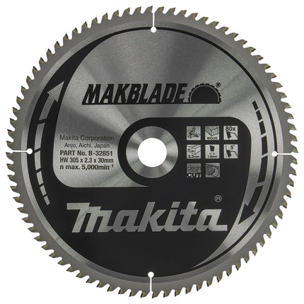 Afbeelding Makita zaagb hout 305x30x2.3 80t 5g B-32851