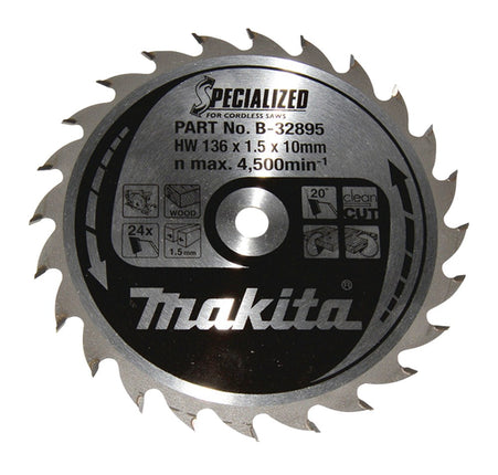Afbeelding Makita zaagb hout 136x10x1,5 24t 20g B-32895
