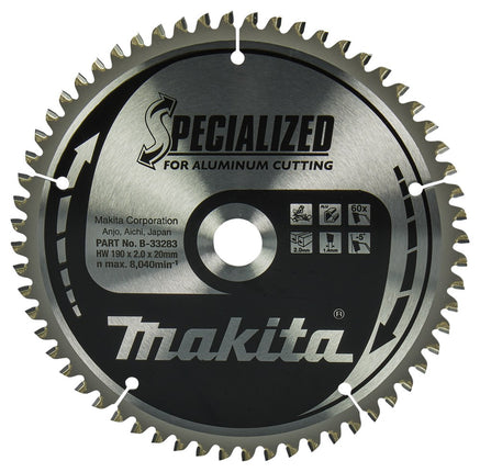 Afbeelding Makita zaagb alu 190x20x2,0 60t -5g B-33283