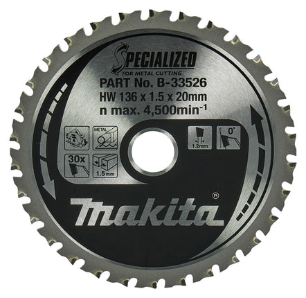 Afbeelding Makita zaagb met. 136x20x1,5 30t 0g B-33526