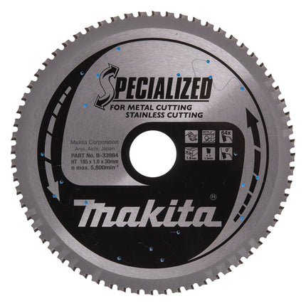 Afbeelding Makita zaagb rvs 185x30x1,6 64t 0g B-33984