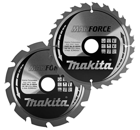 Afbeelding Makita twinpack zaagbl 190mm 12/24t B-49367