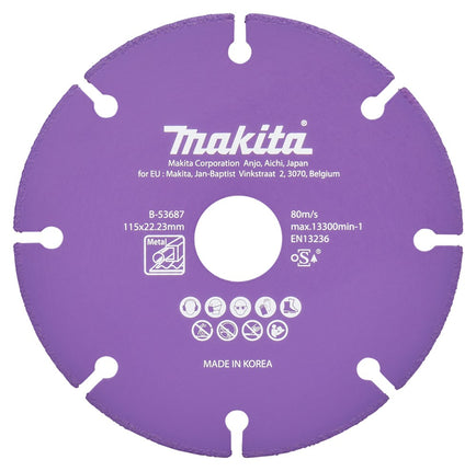 Afbeelding Makita doorslijps. diam 115x1,3mm met B-53687