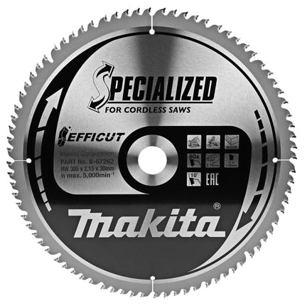 Afbeelding Makita zaagb.hout 305x30 80t ffcut B-67262