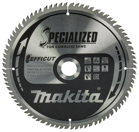 Afbeelding Makita zaagb.hout 260x30 80t ffcut B-67290