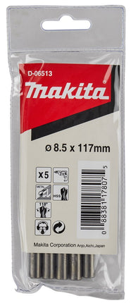 Afbeelding Makita metaalboor hss 8.5x117mm 5pcs D-06513
