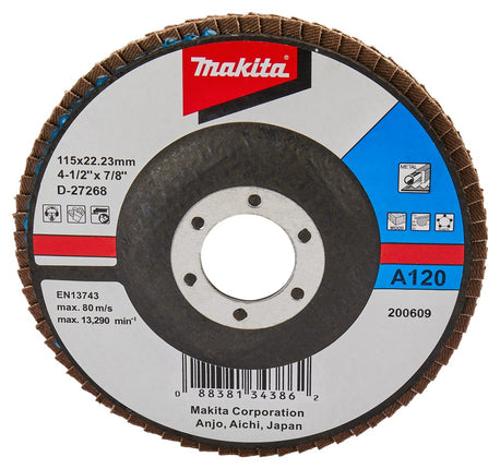 Afbeelding Makita schuursch.115x22mm k120 uni-fe D-27268