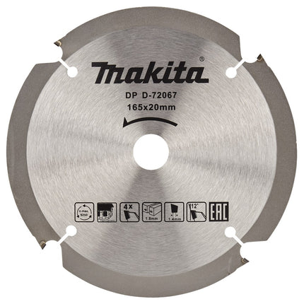 Afbeelding Makita zaagb pcd 165x20x1,8 4t 12g D-72067