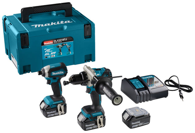 Afbeelding Makita 18 v combiset voor zwaardere (klop)boor- en (slag)schroefklussen DLX2418TJ