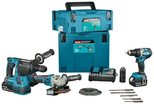 Afbeelding Makita combiset schroeven, boren en slijpen DLX3195JX1