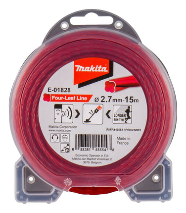Afbeelding Makita maaidraad 2,7x15mtr rood E-01828