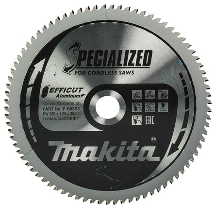 Afbeelding Makita zaagb alu 260x30x1,85 81t -3g E-06323