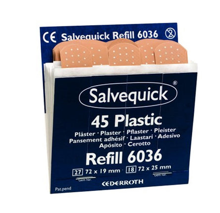 Cederroth Salvequick Pleisters Navulling Plastic 6036 6x45 - 7310610060367