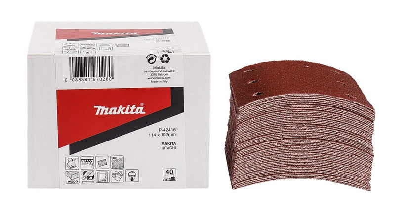 Afbeelding Makita schuurvel k40 114x102 red 50 P-42416