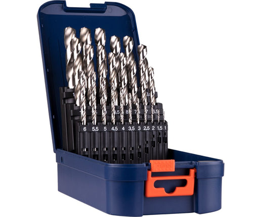 HSS-G Spiraalborenset, SILVER-LINE, in ABS-cassette, 25-dlg.