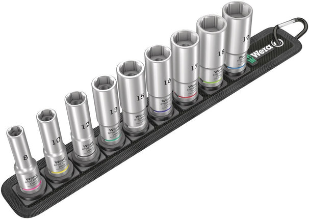 Belt B Deep 1 Doppen set, met 3/8" -aandrijving, 9-delig