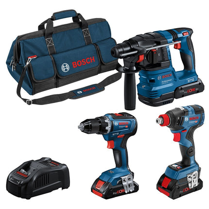 Bosch 3-Delige Toolkit GSR18V-55 + GDX18V-200 + GBH18V-22 - 0615A5003B (Bosch gereedschapset)