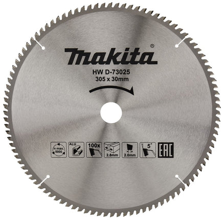 Makita Zaagblad Aluminium 350x30x2.8mm 100T 5G - D-73025