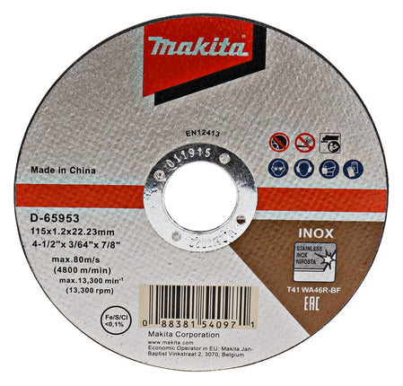 Makita Doorslijpschijf 115X1,2X22,23mm RVS - D-65953