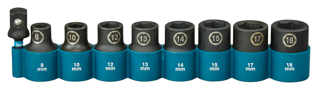 Makita Impact Black Krachtdoppenset 9-delig VK 1/2" - E-16645