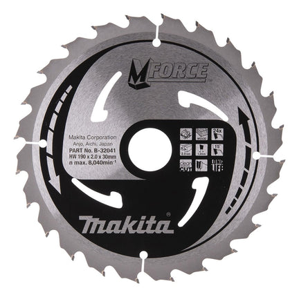 Makita Zaagblad Hout 190x30x2,0mm 24T 15G - B-32041