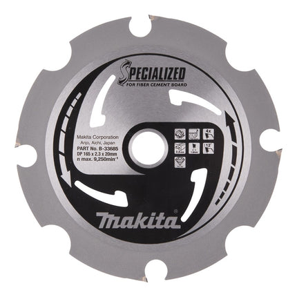 Makita Zaagblad PCD 165x20x2.3 4T 12G - B-33685