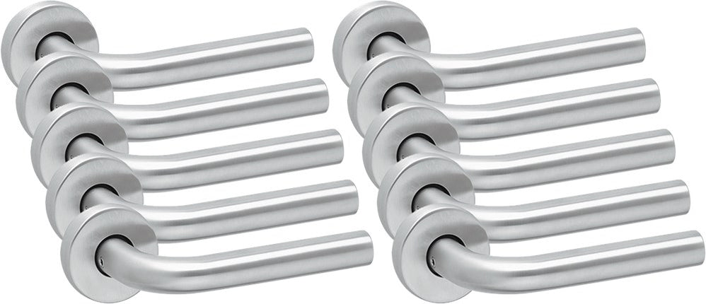 Oxloc Deurkruk RVS Gebogen Model Rozet Kunststof - 1220938