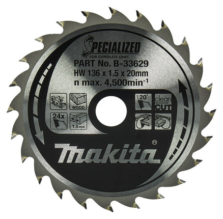 Makita Zaagblad 136X20X1,5 24T 20G - B-33629